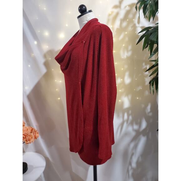 Chicos Zenergy Convertible Snap Waffle Cardigan Sweater Plus Size 4 US 20/22 Red - Picture 5 of 12